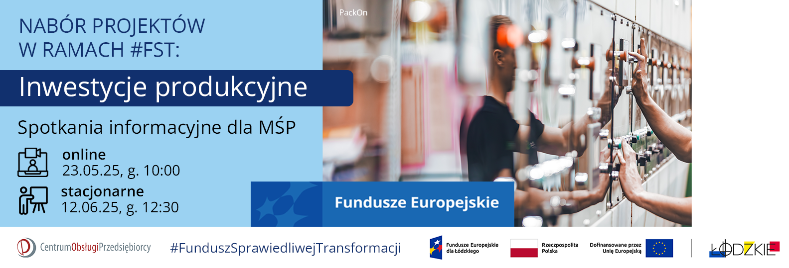 Nabór na dofinansowanie inwestycji produkcyjnych w ramach Funduszu Sprawiedliwej Transformacji – FELD.09.01-IP.02-002/25